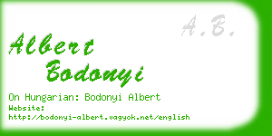 albert bodonyi business card